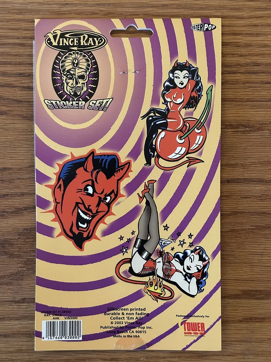 Vince Ray Devil Girl Tower Records Poster Pop Sticker Pack